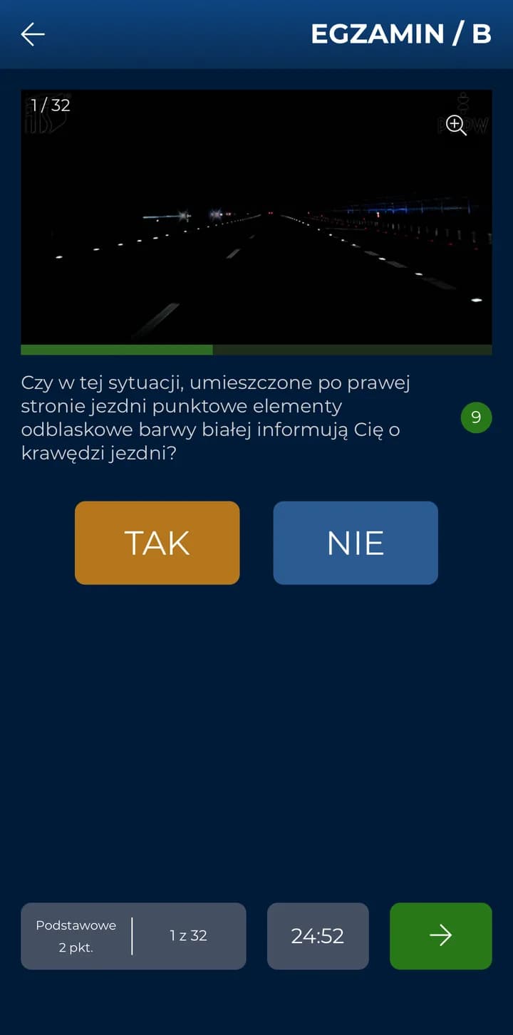 Pytanie egzaminu próbnego z zaznaczoną odpowiedzią